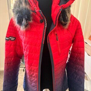 Super Dry Sport Project Puffer Winter Jacket  Multi-Color Sz 10 M NWT